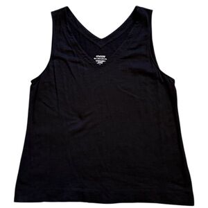 🖤 Chico’s Black V‑Neck Ultimate Tee — Sleeveless Tank (XL)